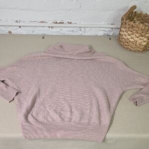 All Saints Soft Pink Cowl Neck Sweater Size Small Wool/ Cashmere